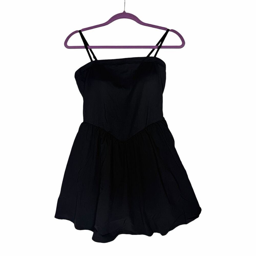 NEW Halara Black Built-In Shorts Flowy Active Dress Small Adjustable Straps